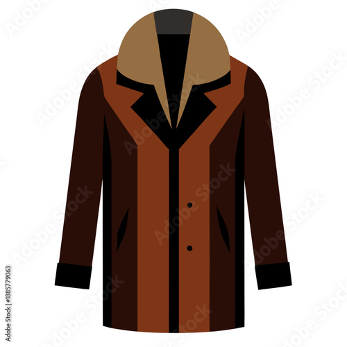 Brown winter coat with fur collar