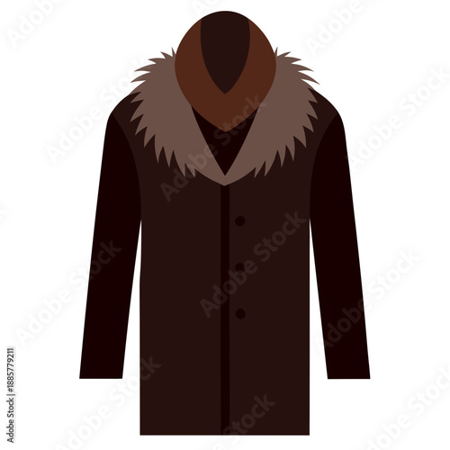 Brown fur collar coat