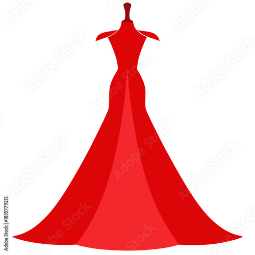 Elegant red evening gown