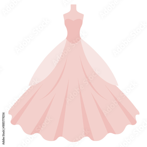 Elegant pink wedding gown