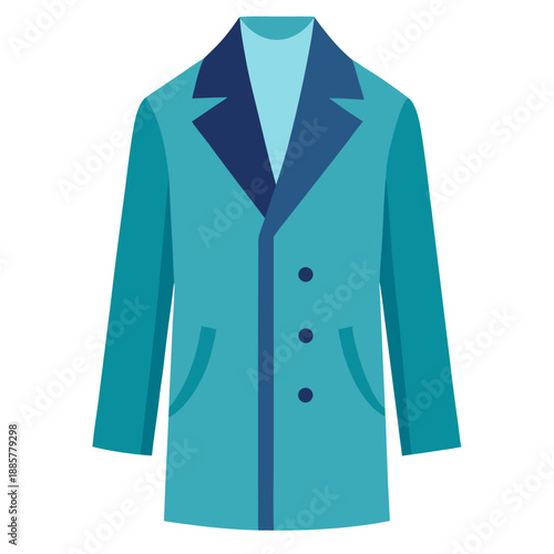Teal blazer with dark blue lapel
