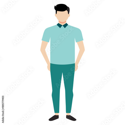 Standing man in casual attire