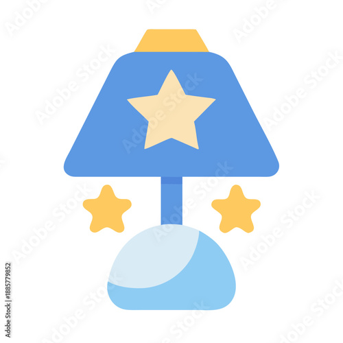 Stylized bedside lamp vector illustration for children books and bedroom decor