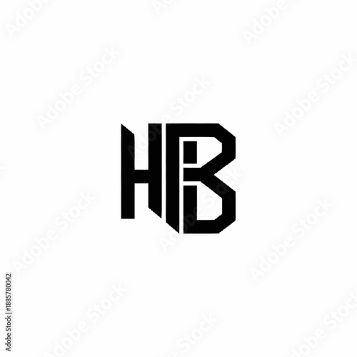 Black HB Monogram Logo Design Element.