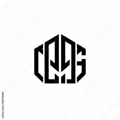 Black Modern Geometric Monogram Logo Design.