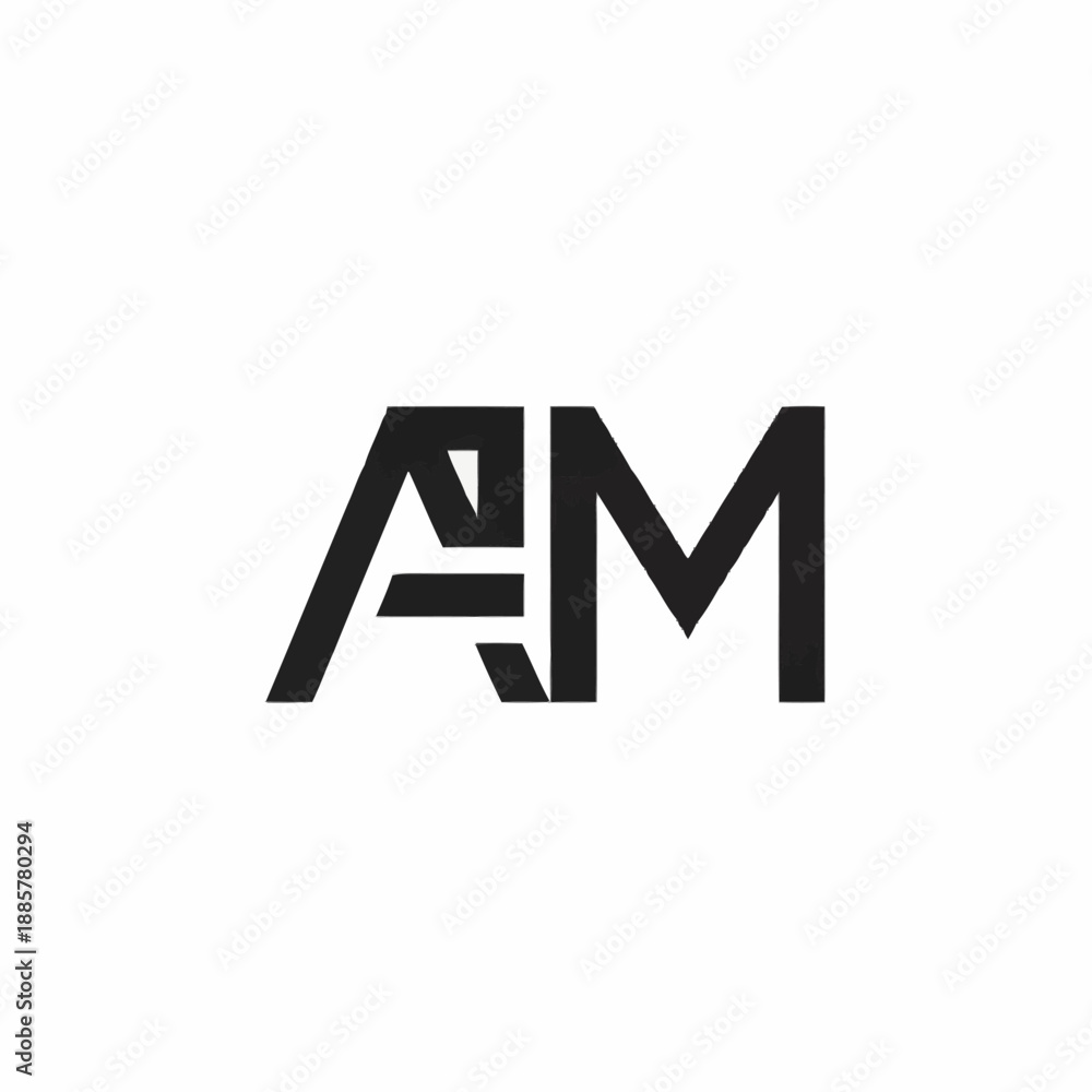 Obraz premium Modern Monogram Logo Design AM Letters.