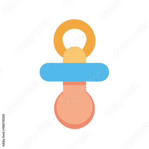 Cute baby pacifier with golden ring on black background studio shot