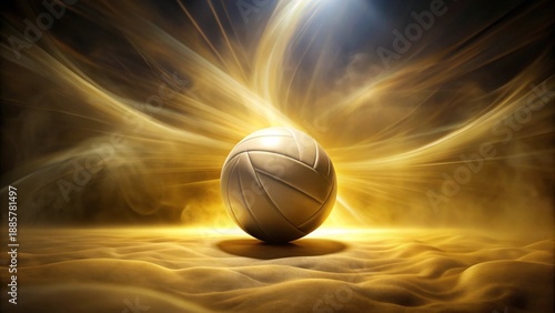Golden Hour Volleyball A Radiant Sphere Rests on Shifting Sands