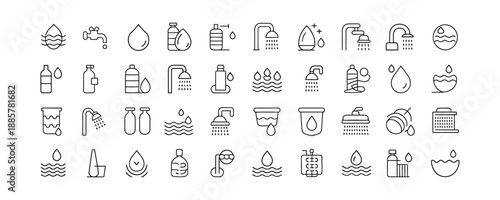 Minimalist line icons for eco friendly and sustainable living concepts