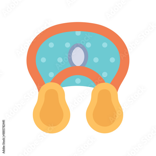 Modern flat design illustration of baby scale in orange and blue color