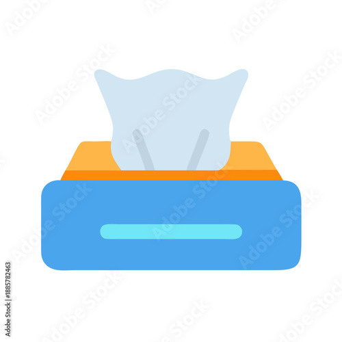 Illustration of a tissue box with soft pale colors on black background