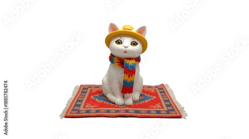 Cat in mexican folkloric attire