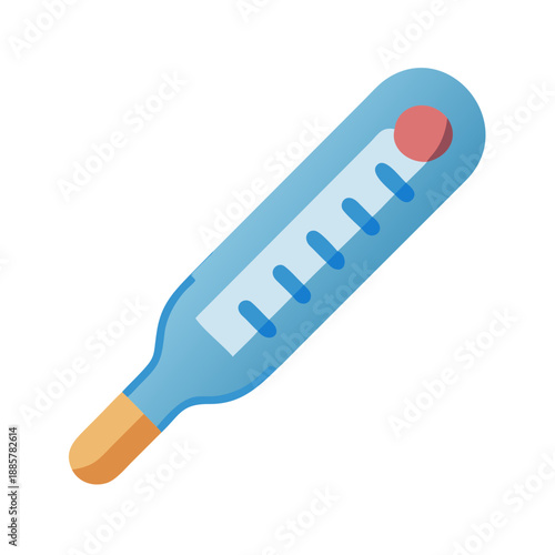 Digital illustration of a thermometer on a black background representing medical equipment