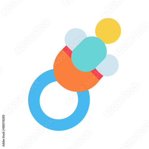 Modern abstract geometric shapes illustration featuring circles on a black background