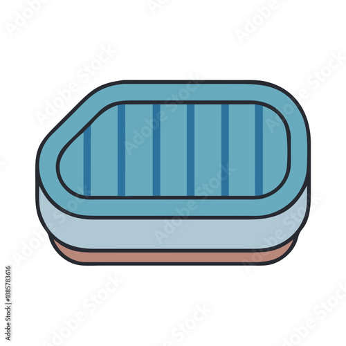 Vector Illustration of Blue Swimming Pool with Lanes on Black Background