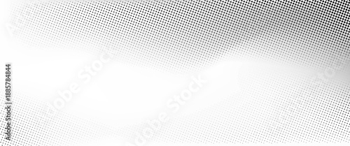 Halftone faded gradient texture. Grunge halftone grit background. White and black sand noise wallpaper. Retro pixilated vector backdrop