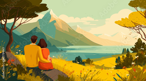 couples of man and woman sittings in the mountains love stories travel 