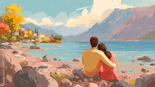 couples of man and woman sittings in the mountains love stories travel 