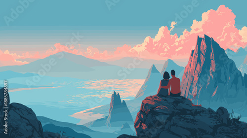 couples of man and woman sittings in the mountains love stories travel 