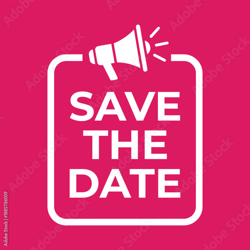 Save the Date Announcement Megaphone Invitation Marketing Icon