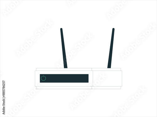 Vector illustration of wifi router icon silhouette design isolated on white background, digital internet wireless network modem connection concept
