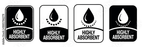 Absorbent Icon Vector Representing Sanitary Care, Moisture Absorbing, and Skin Protection Concept