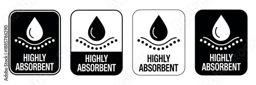 Absorbent Icon Vector, Sanitary Care Symbol for Moisture Protection and Skin Care