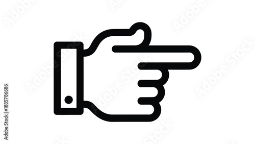 pointing hand icon direction gesture pointer navigation indication and instruction concept minimal flat vector illustration