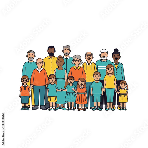 World Social Justice Day celebrating diversity and togetherness of a multi-generational family and community