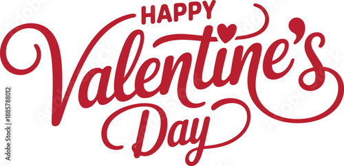 Happy Valentines Day message in red cursive typography