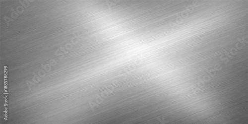 Brushed silver metal texture background featuring a polished stainless steel plate surface with a shiny metallic pattern on a smooth industrial gray aluminum material sheet