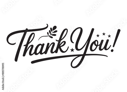 Elegant handwritten thank you lettering with modern script, handwritten, calligraphy style
