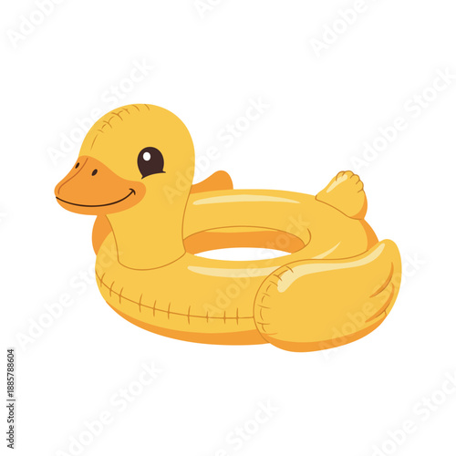 Yellow Inflatable Duck Swimming Ring Pool Float Summer Vacation Fun