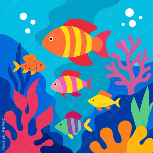Colorful fish in a vibrant reef