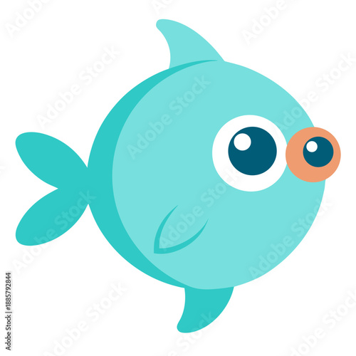 Playful blue fish