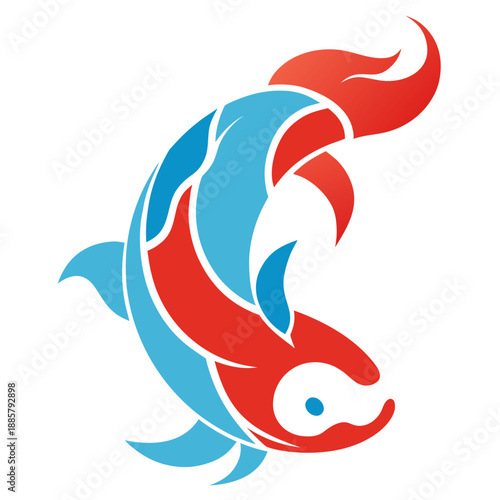 Stylized koi fish illustration