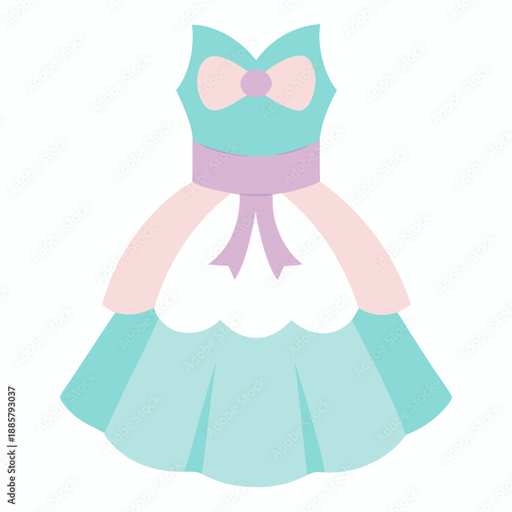 Fototapeta premium Pastel colored dress with bow