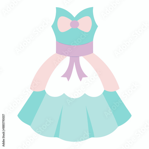 Pastel colored dress with bow