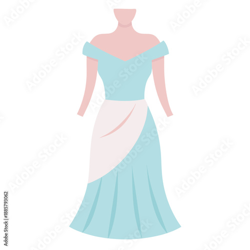 Elegant pastel blue evening gown