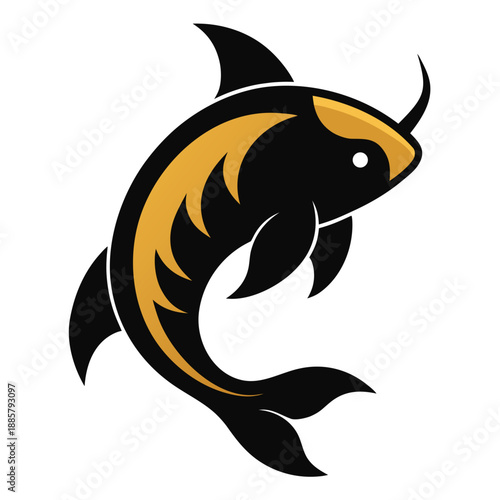 Dynamic koi fish silhouette