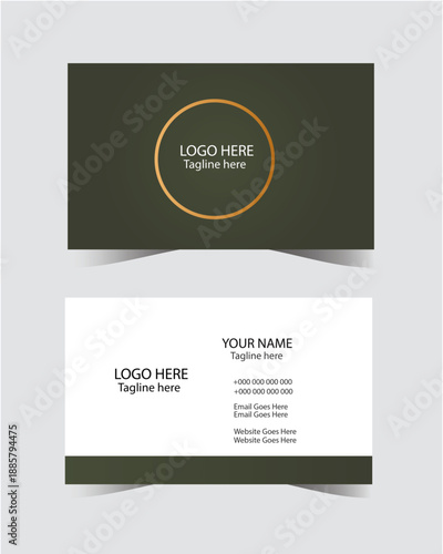 contemporary business card concept in blue and white. Red and black make up this contemporary business card template. Abstract creative vector structure that is horizontal
