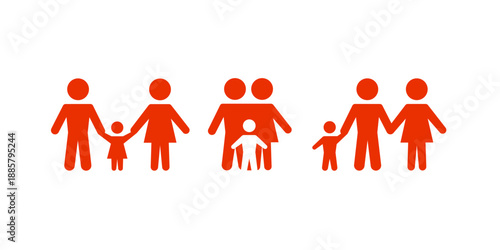 Collection of variety family icons silhouette vector illustration perfect for people design, community, group, lifestyle, relationship, society and social theme