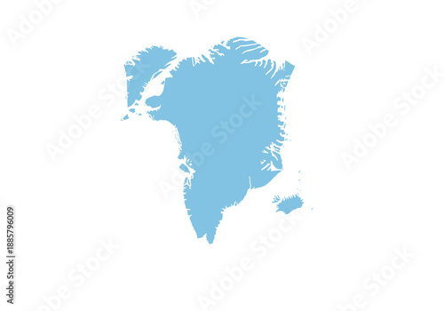 Aerial view of icy landscape with glaciers and frozen terrain in Arctic region