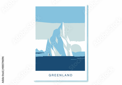 Serene Iceberg Landscape in Greenland from a Distant Viewpoint