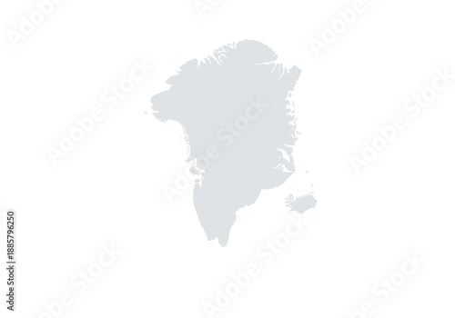 Aerial view of a grey silhouette of a landmass on a white background illustration