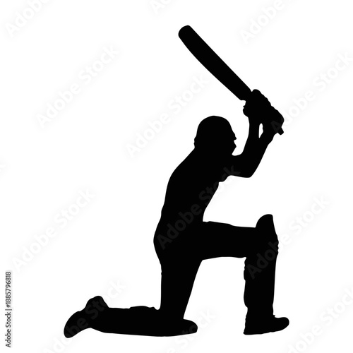 Silhouette of A Cricket Player