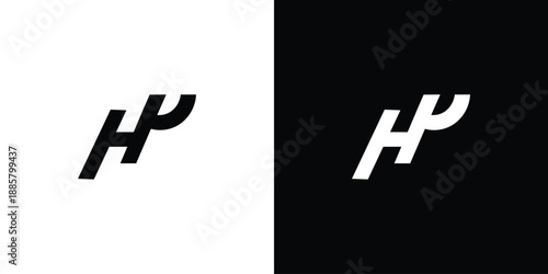 Simple and unique letter HP initials logo design