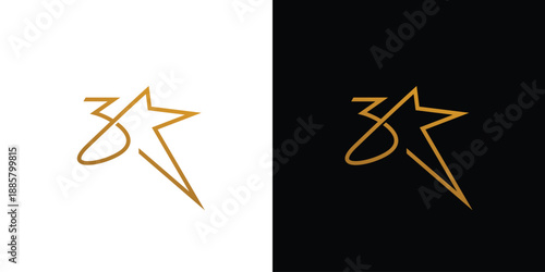 The 3 star logo design is modern and unique