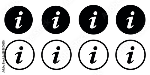 Information Sign Vector Icons Set Featuring Flat Style Symbols for Guidance, Help, Signage, and Communication