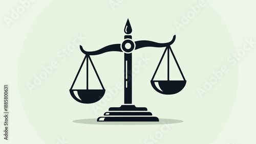 Icon of black weighing scales against a light green background